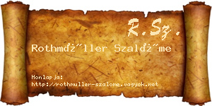 Rothmüller Szalóme névjegykártya